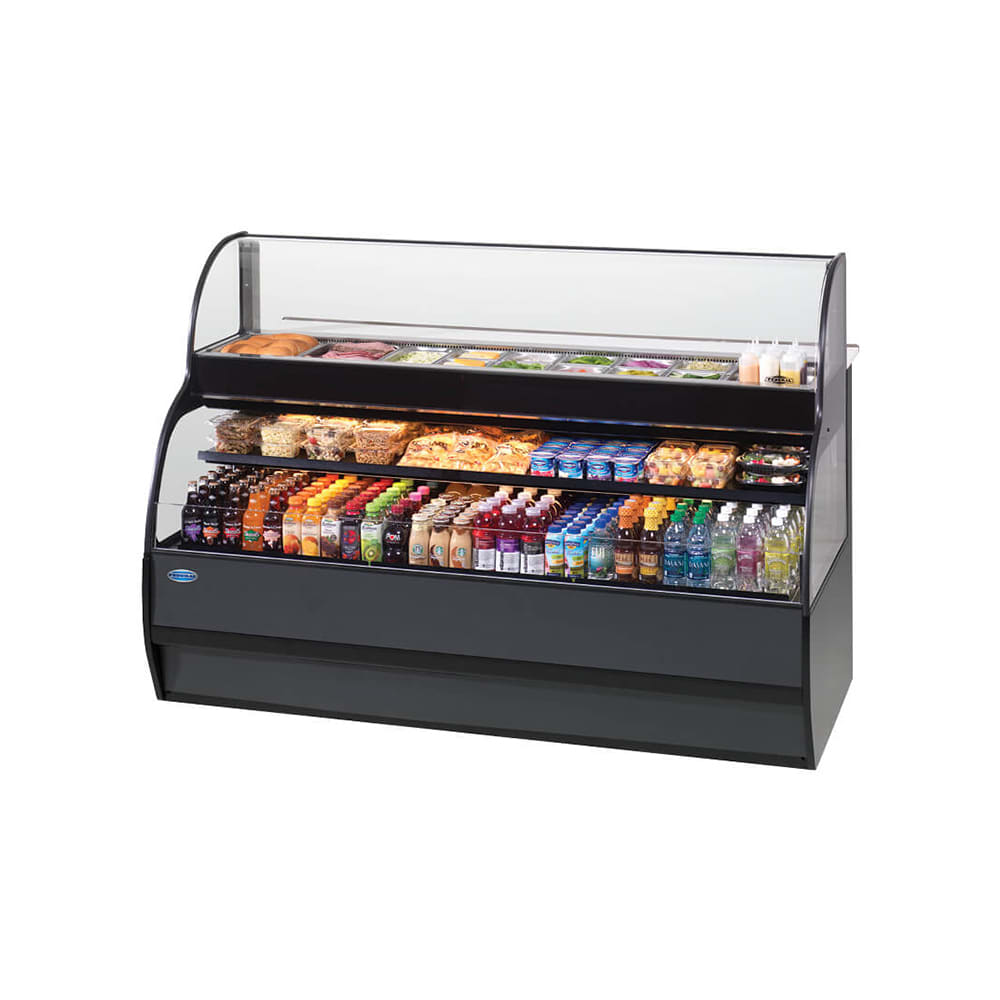 204-SSRSP7752 77" Horizontal Open Air Cooler & Prep Table w/ (3) Levels, 230v/1ph