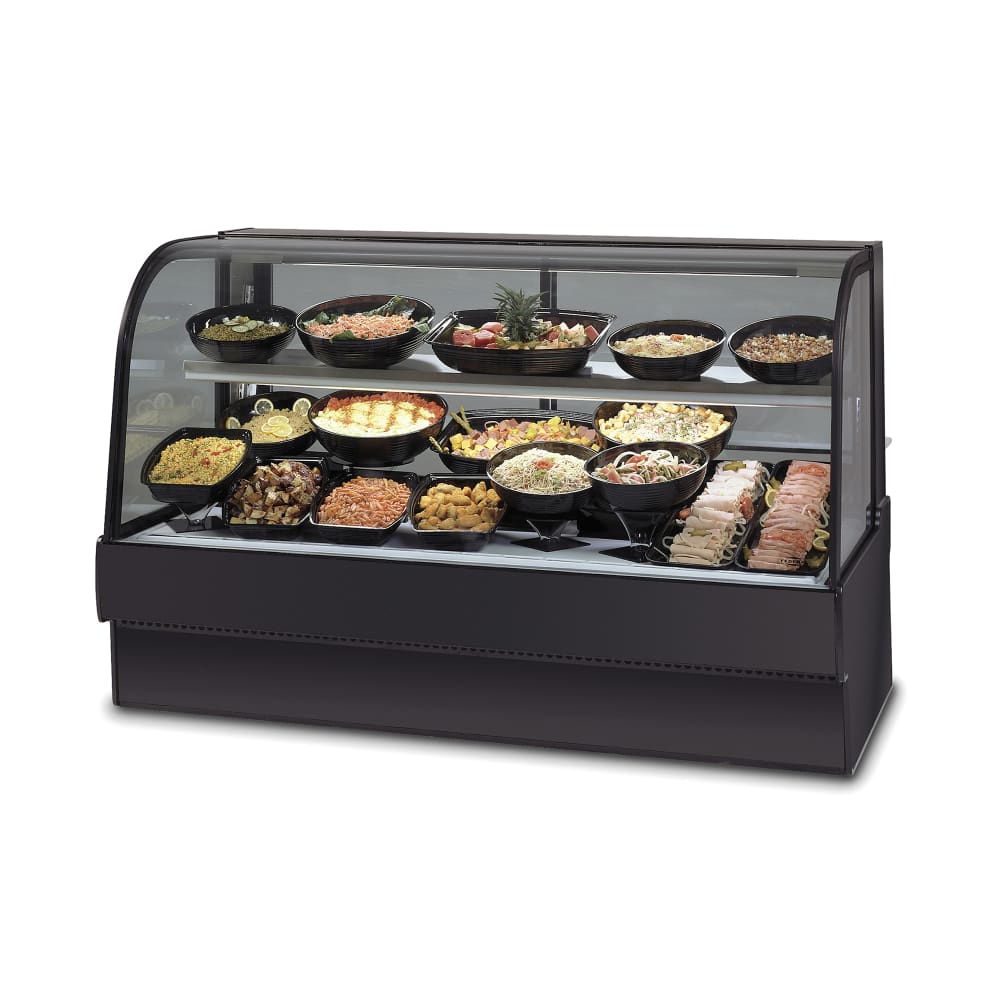 204-SGR5048CDBLK 50-1/8" Full Service Deli Case w/ Straight Glass - (2) Levels, 120v