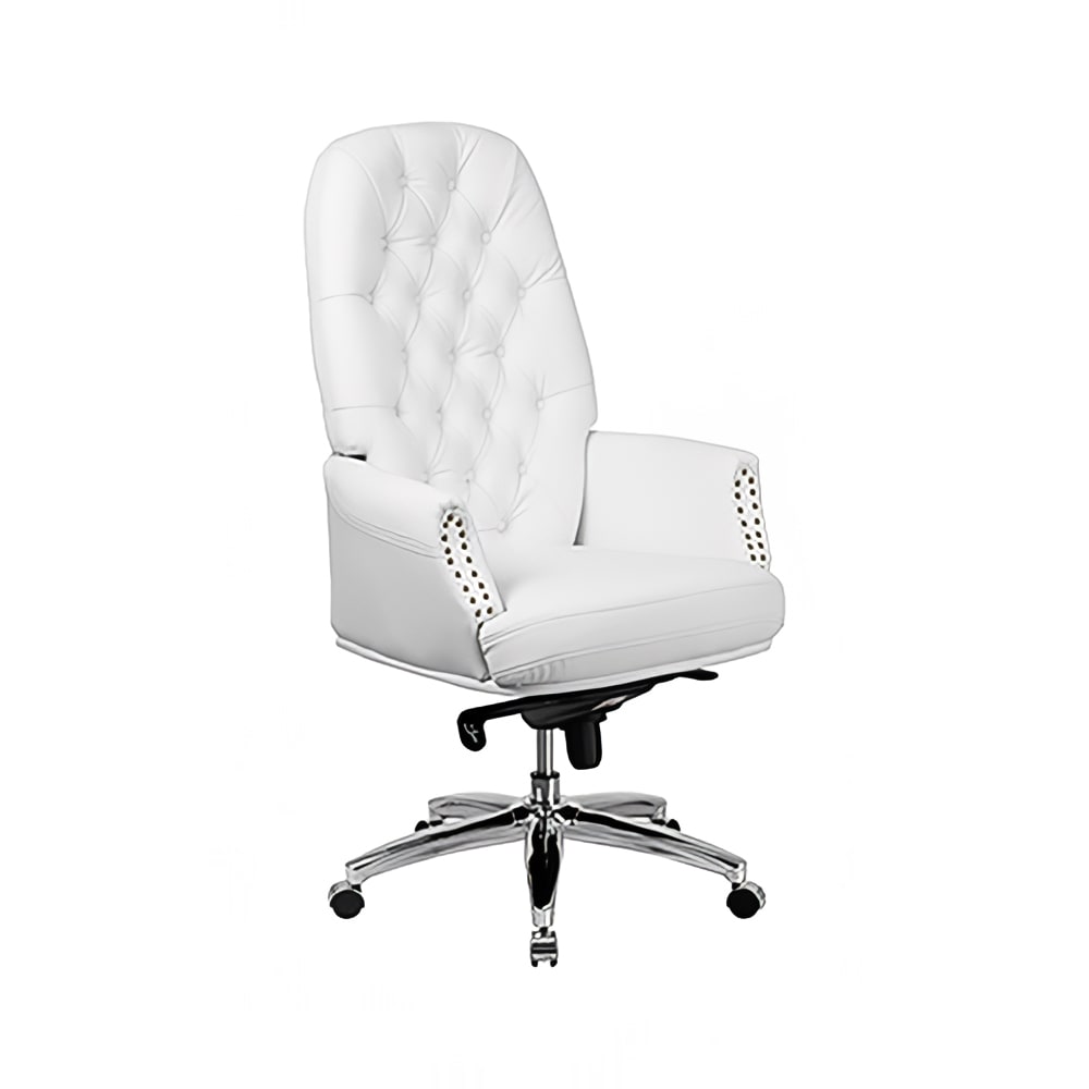 916-BT90269HWH Swivel Office Chair w/ High Back - White LeatherSoft Upholstery