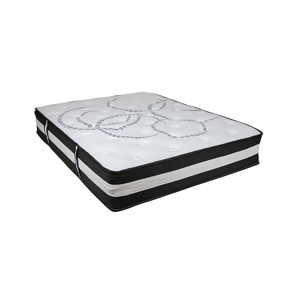 916-CLE230PRTGG Twin Size Spring Mattress w/ High Density Foam Padding - 12"H, White
