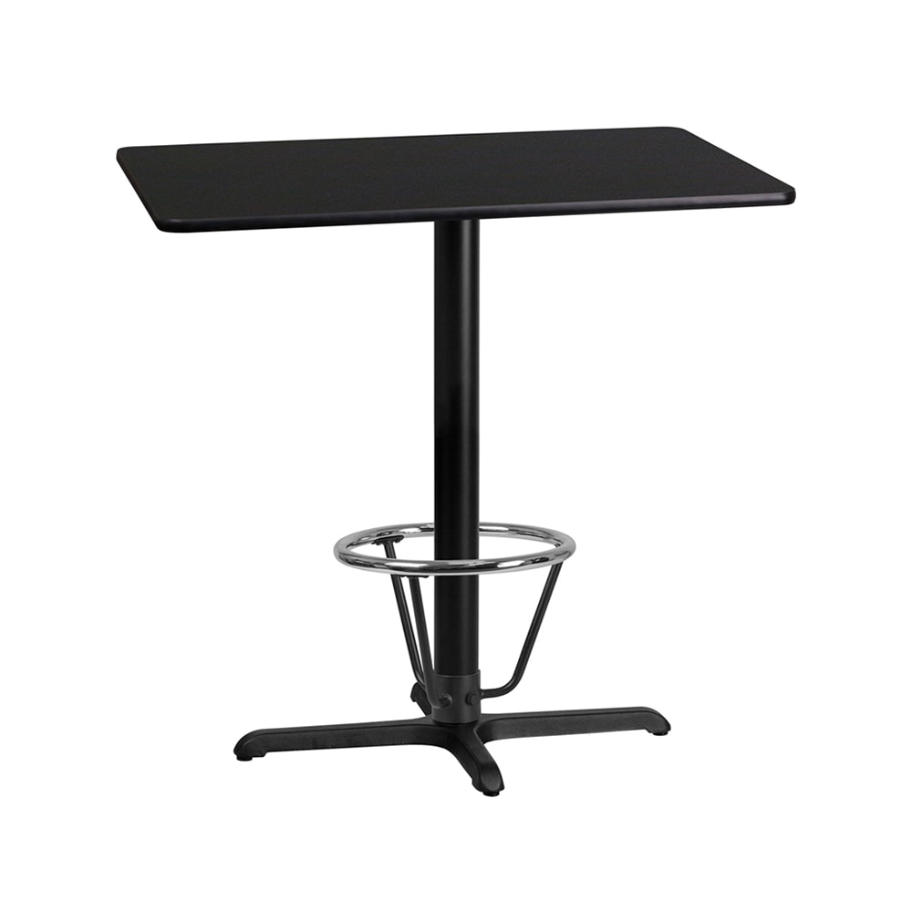 916-XB2442T2230B3CFR Rectangular Bar Height Table w/ Black Laminate Top, 42"w x 24"D x...