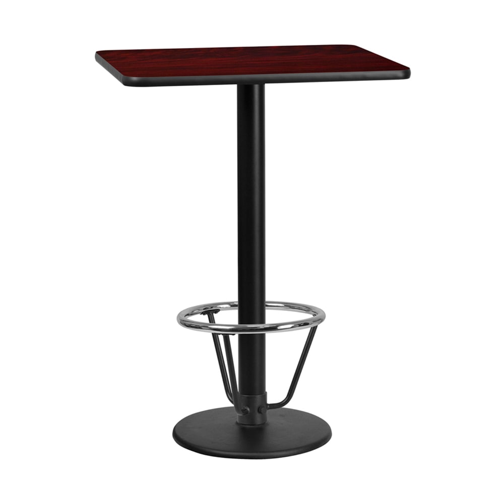 916-XM2430TR18B3CFR Rectangular Bar Height Table w/ Mahogany Laminate Top - 30"W x 24"D...
