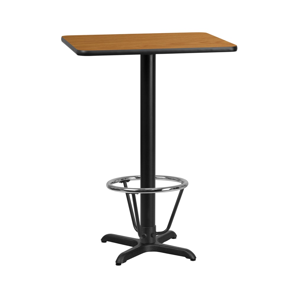 916-XN2430T2222B3CFR Rectangular Bar Height Table w/ Natural Laminate Top - 30"W x 24"D...
