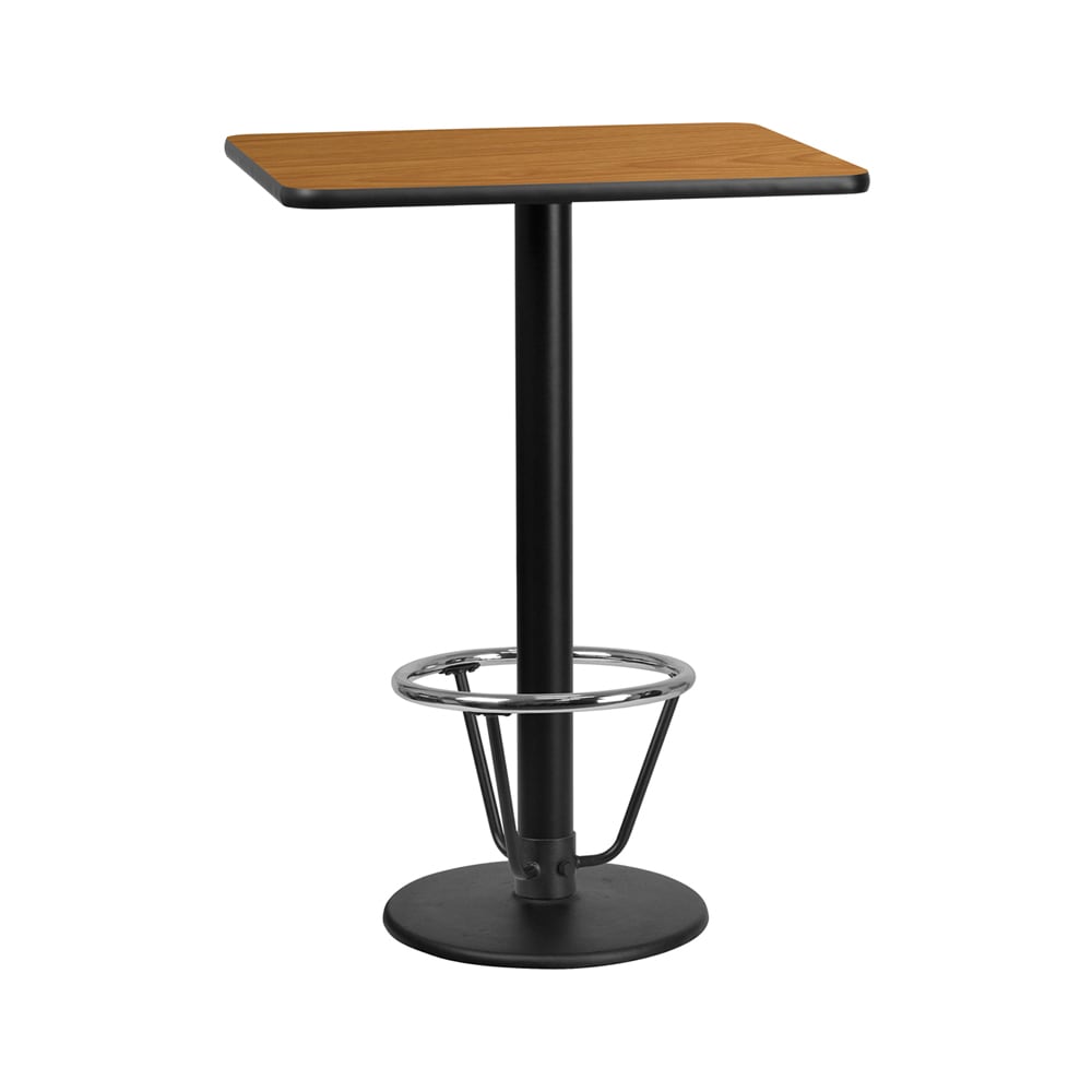 916-XN2430TR18B3CFR Rectangular Bar Height Table w/ Natural Laminate Top - 30"W x 24"D...