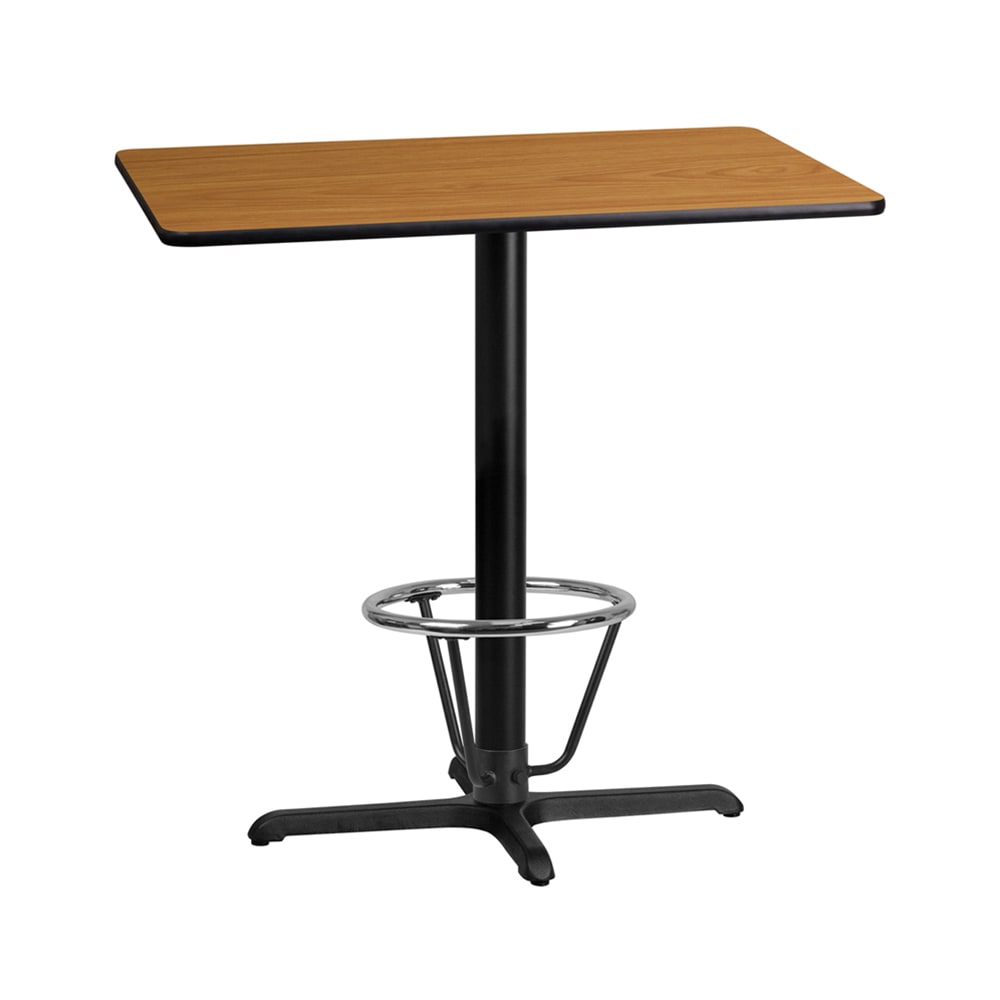 916-XN2442T2230B3CFR Rectangular Bar Height Table w/ Natural Laminate Top - 42"W x 24"D...