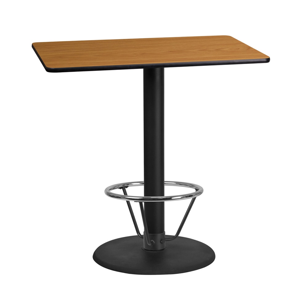 916-XN2442TR24B4CFR Rectangular Bar Height Table w/ Natural Laminate Top - 42"W x 24"D...