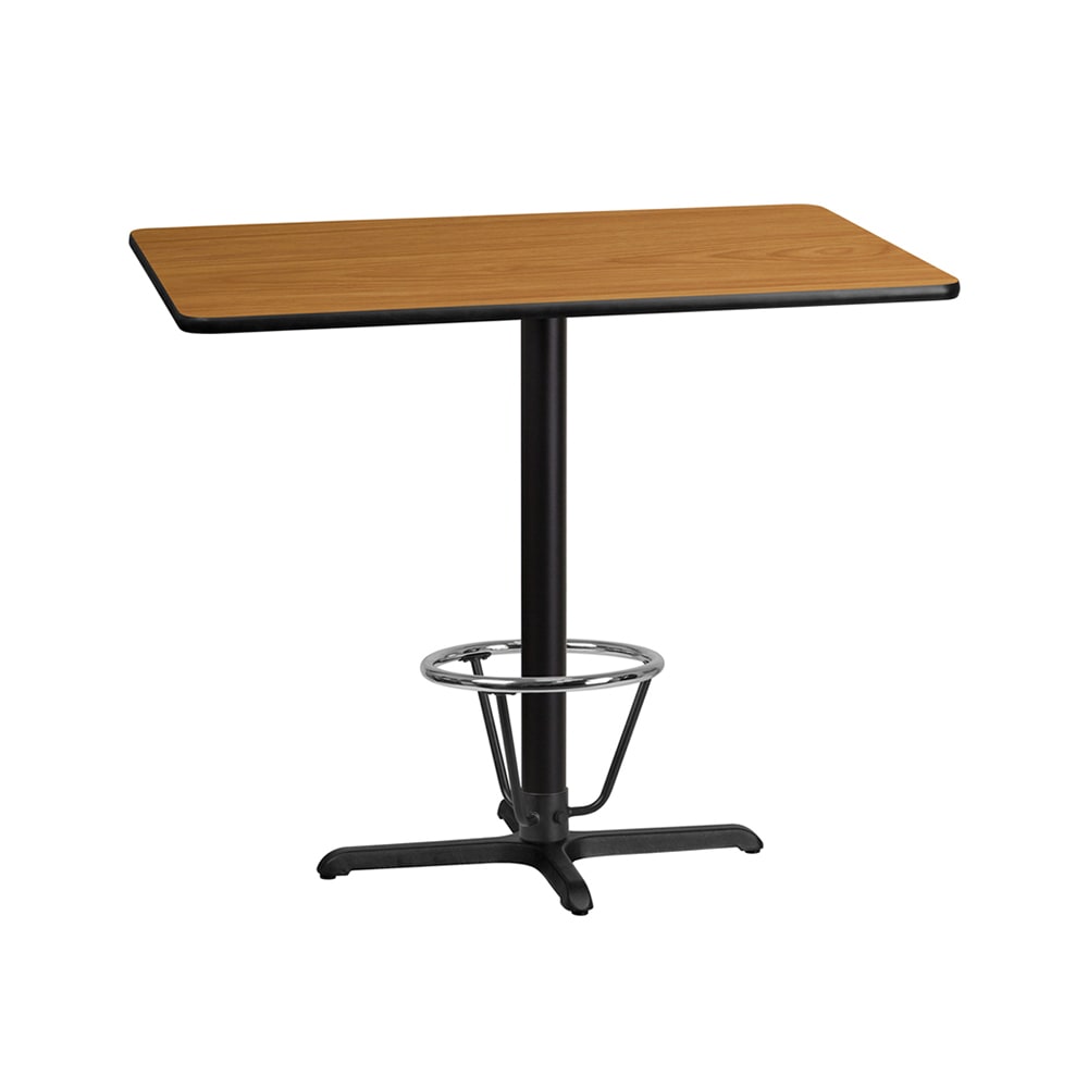 916-XN3048T2230B3CFR Rectangular Bar Height Table w/ Natural Laminate Top - 48"W x 30"D...