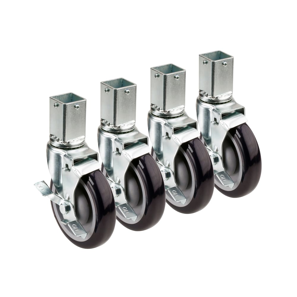 381-28174S 4 Piece Post Shelving Caster Set w/ 5" Wheels