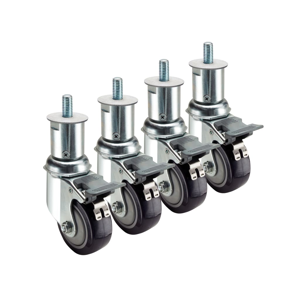 381-28156S 4 Piece Stem Caster Set w/ 3" Wheels