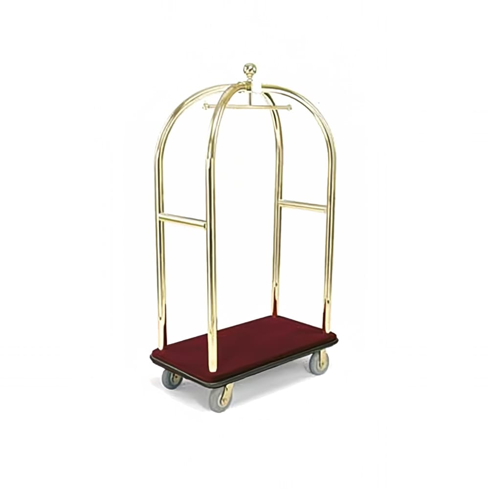 650-2417 Birdcage Luggage Cart w/ (2) Push Bars & Carpeted Deck - 43"L x 24"W x 78&...