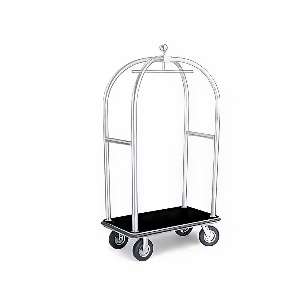 650-2525DT Birdcage Luggage Cart w/ (2) Push Bars & Carpeted Deck - 43"L x 24"W x 7...