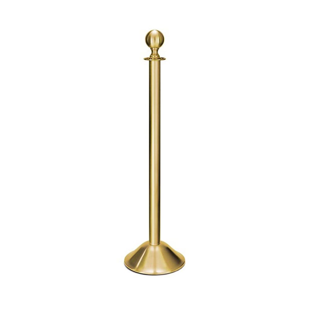 650-2736 40 3/4"H Crowd Control Stanchion w/ Hook Ring & Ball Finial - Brushed Stainless...