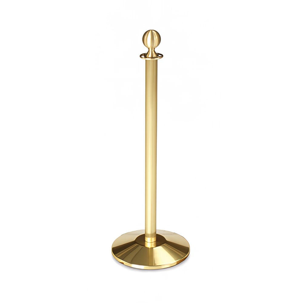 650-2746 40 3/4"H Crowd Control Stanchion w/ Hook Ring & Ball Finial - Brushed Stainless...