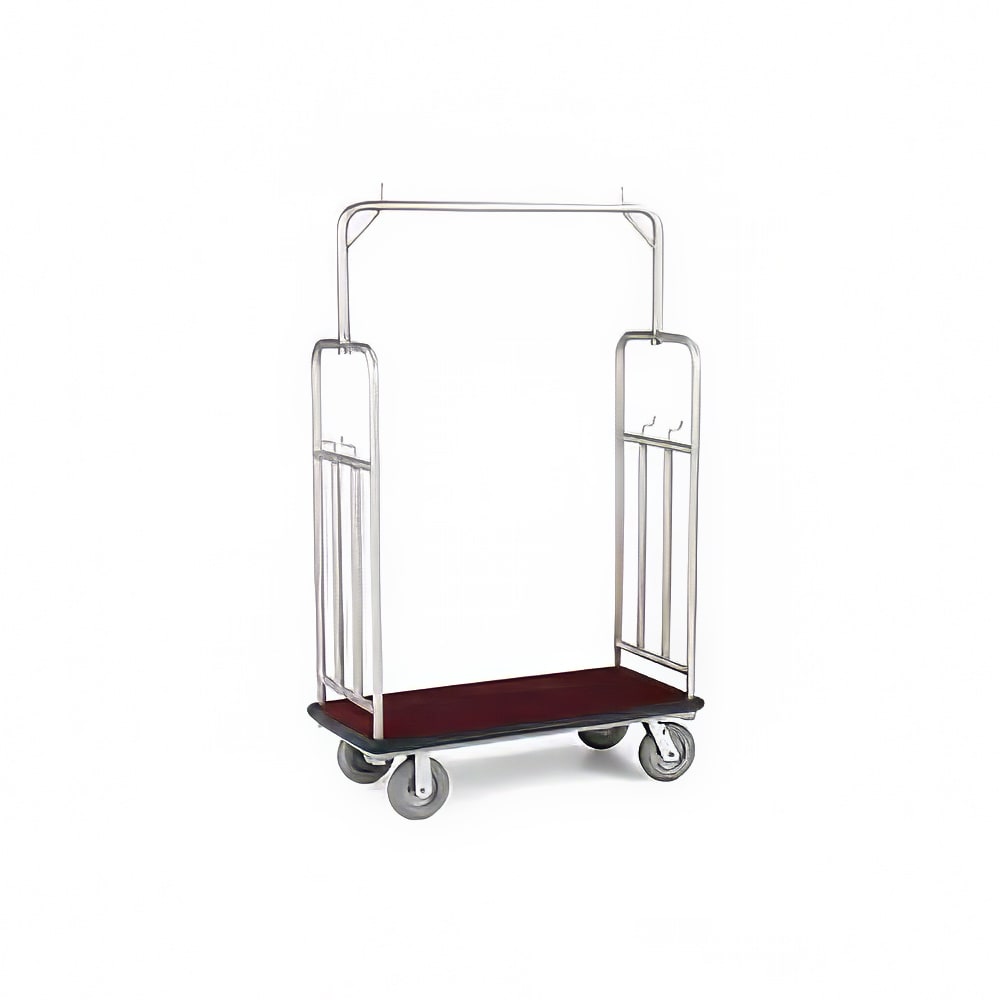 650-2549DT Luggage Cart w/ Carpeted Deck - 48 1/2"L x 23 1/2"W x 75"H, Satin Diamo...