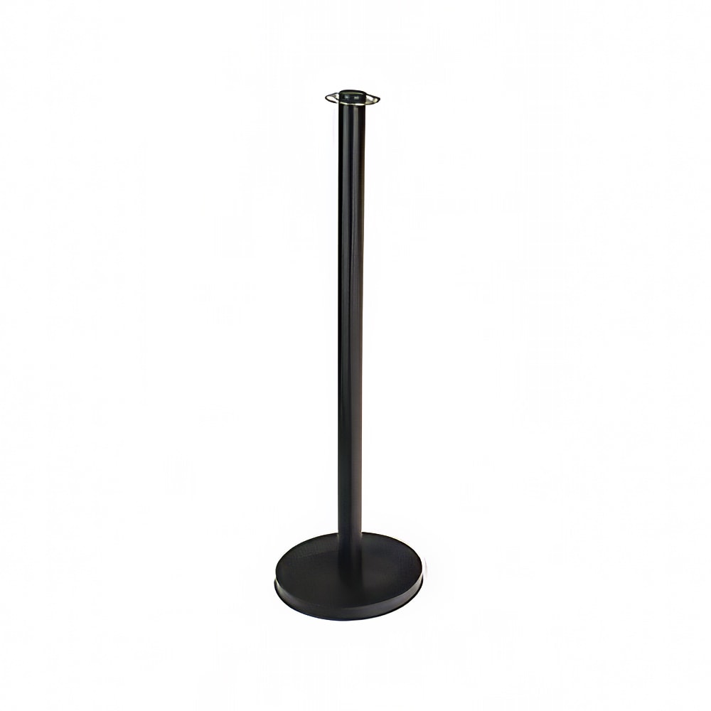 650-2758EN 40"H Portable Crowd Control Stanchion Post - 12 1/2" Weighted Base, Black St...
