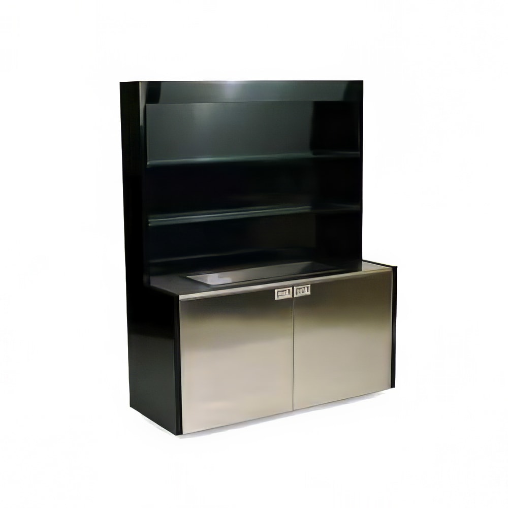 650-4883 Mobile Back Bar w/ (2) Doors & (2) Shelf Top Section - 62"L x 23 1/2"W x 7...