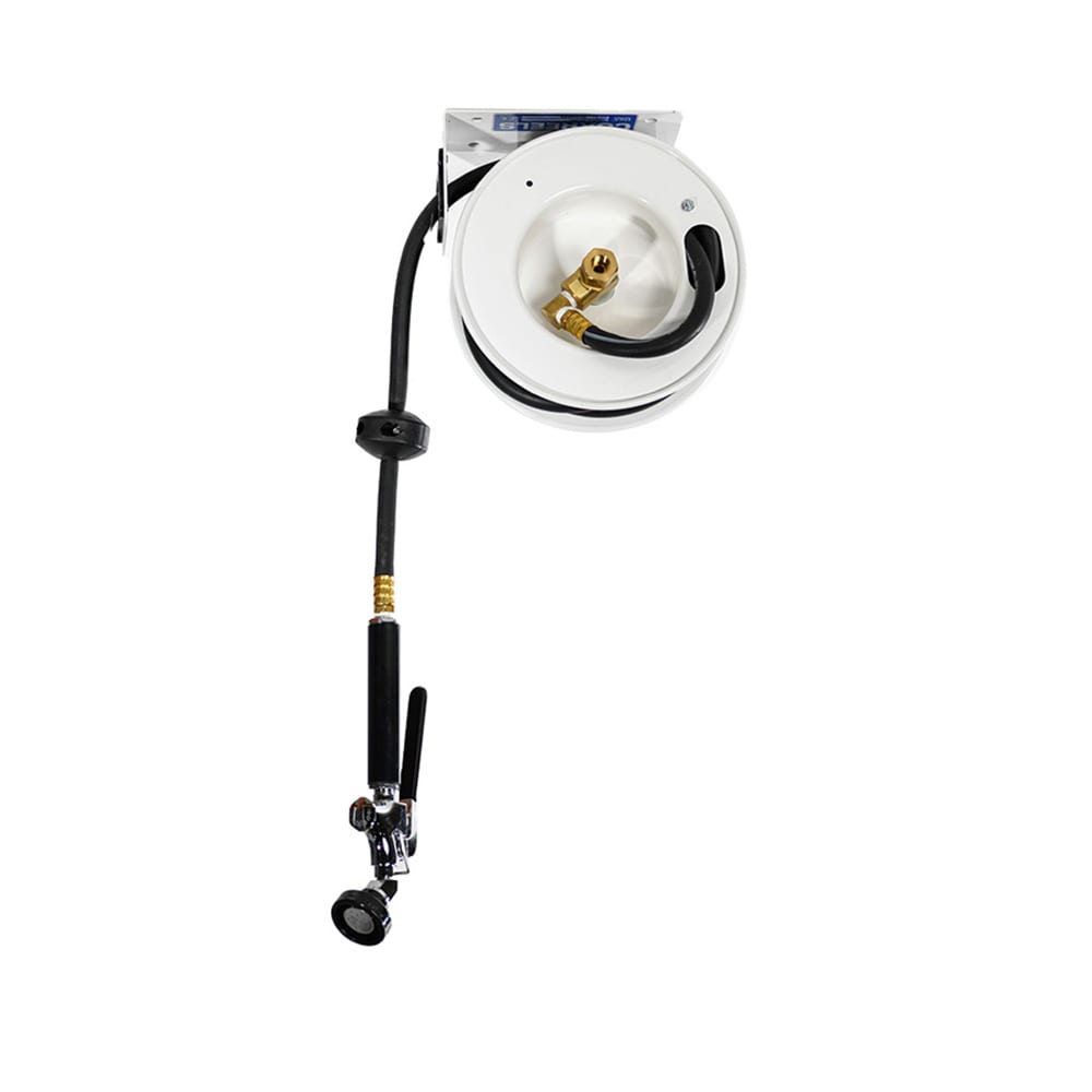 696-29841 20 ft Undercounter Hose Reel Assembly w/ Utility Spray Valve - 1/2" NPT