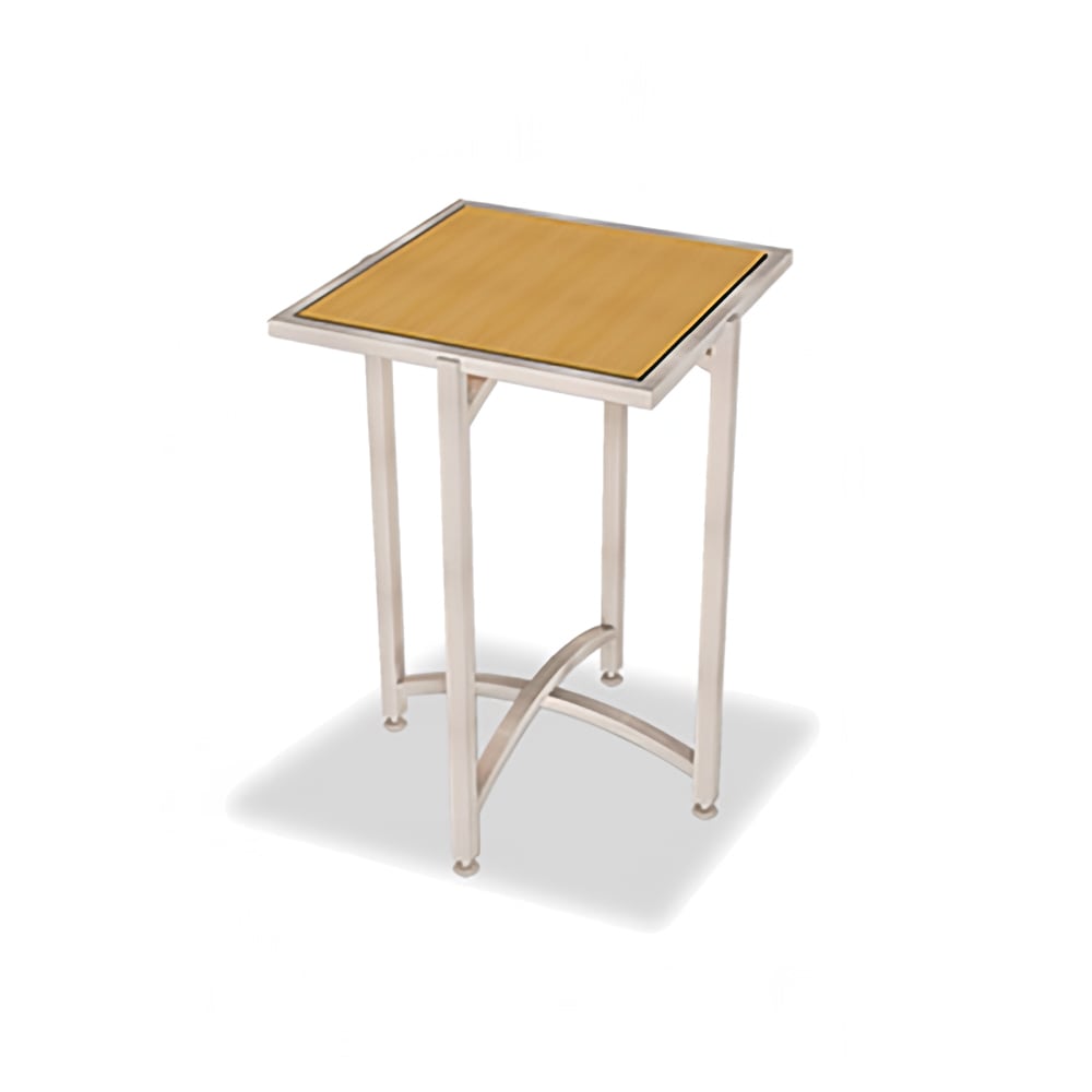 650-7021L36 24" Square Collapsible Table w/ Laminate Top & Brushed Steel Frame - 36&quot...