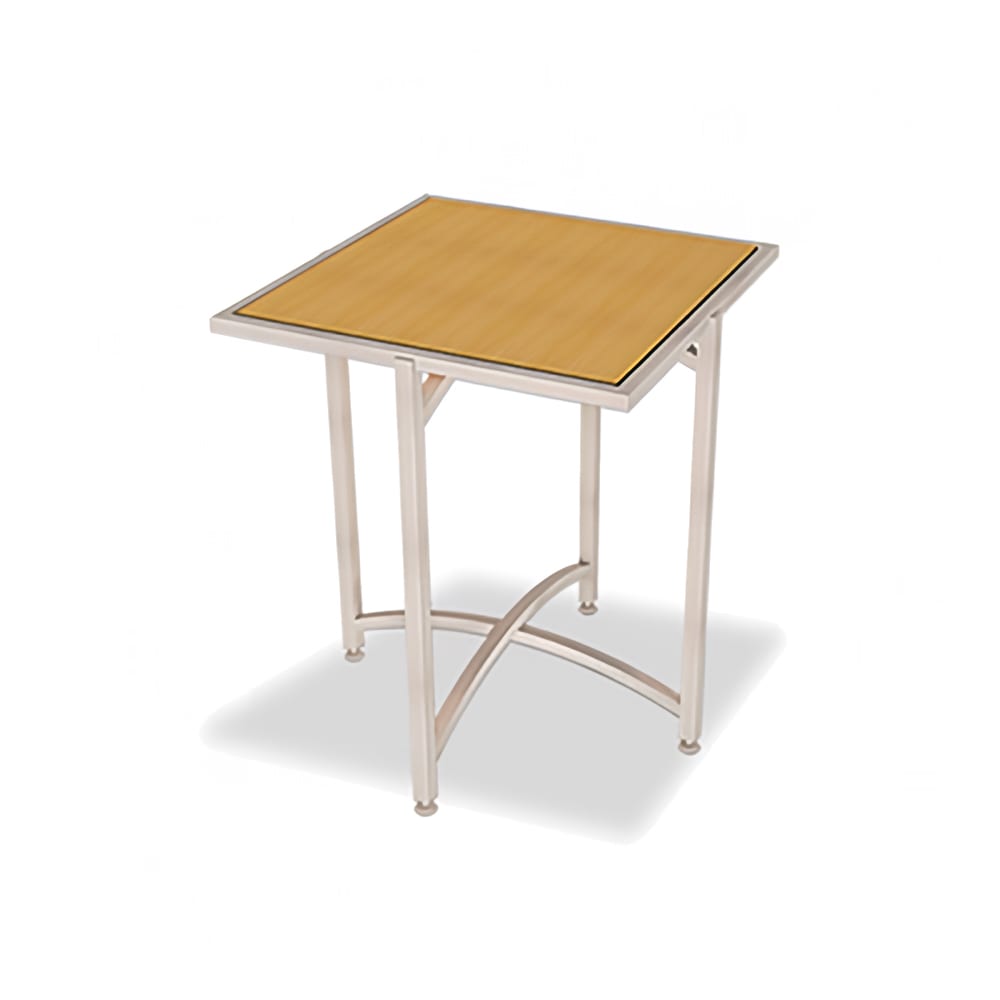 650-7027L30 30" Square Collapsible Table w/ Laminate Top & Brushed Steel Frame - 30&quot...