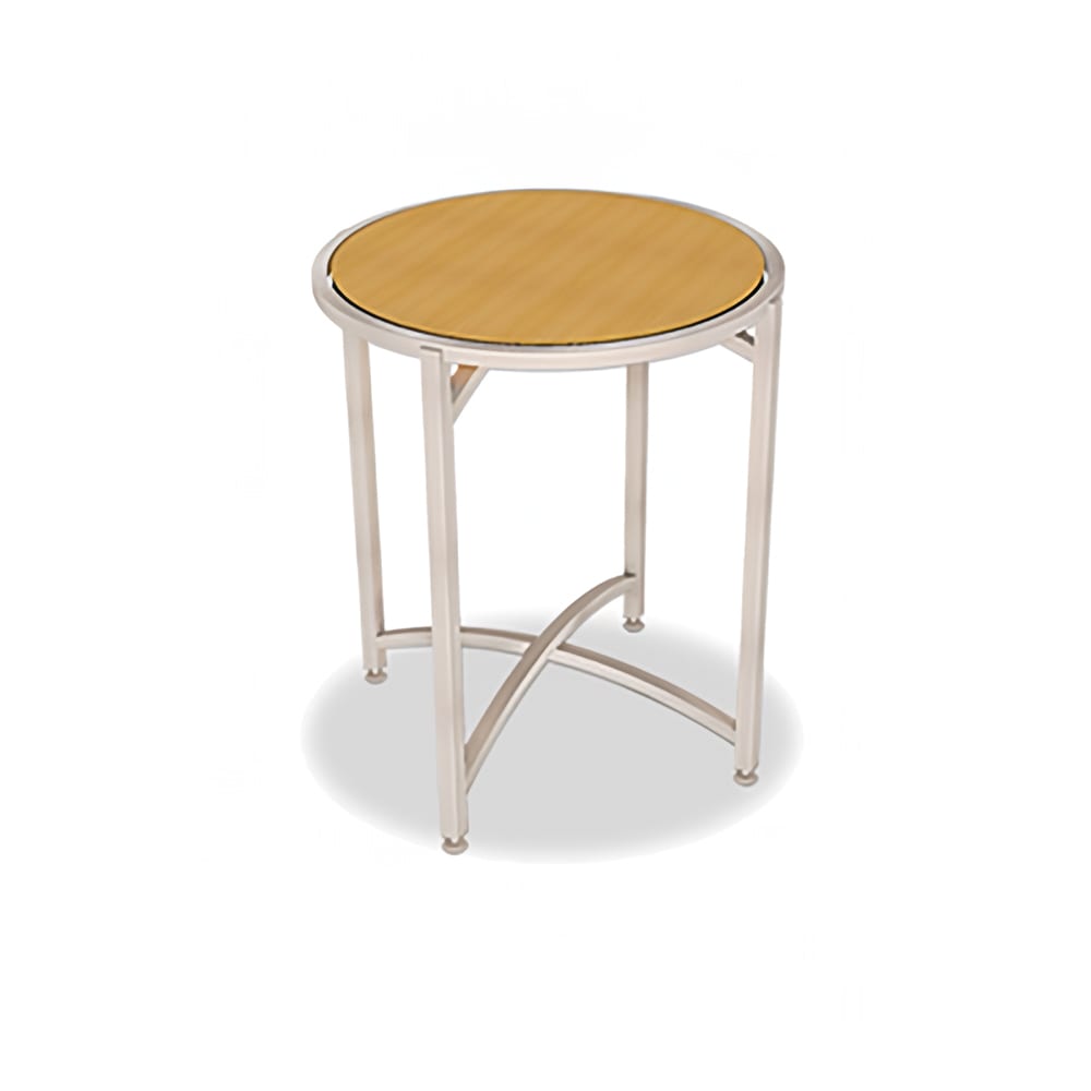 650-7033L24 30" Round Collapsible Table w/ Laminate Top & Brushed Steel Frame - 24"...