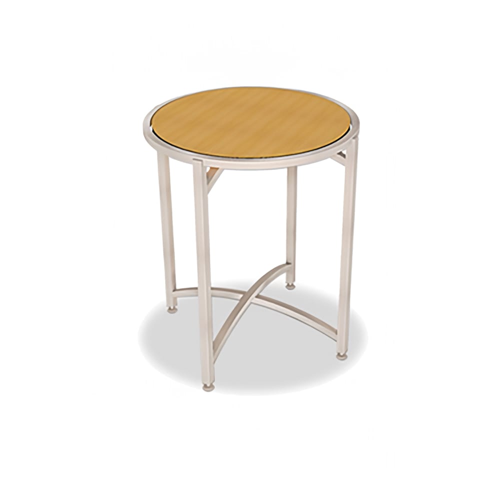 650-7033L48 30" Round Collapsible Table w/ Laminate Top & Brushed Steel Frame - 48"...