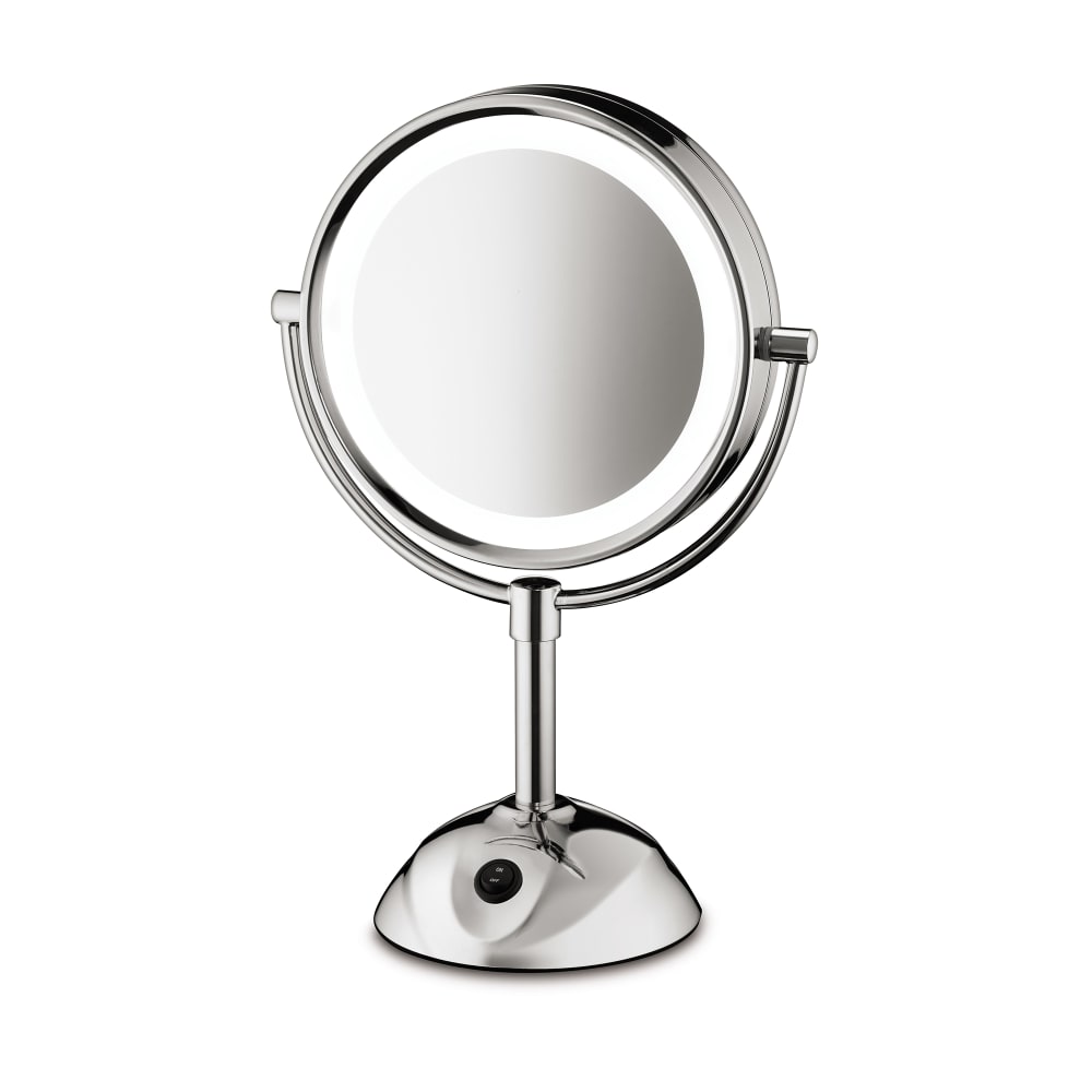 141-BE119CWH Tabletop LED Lighted Vanity Mirror - 8 1/2"D x 15 3/4"H, Chrome, 120v