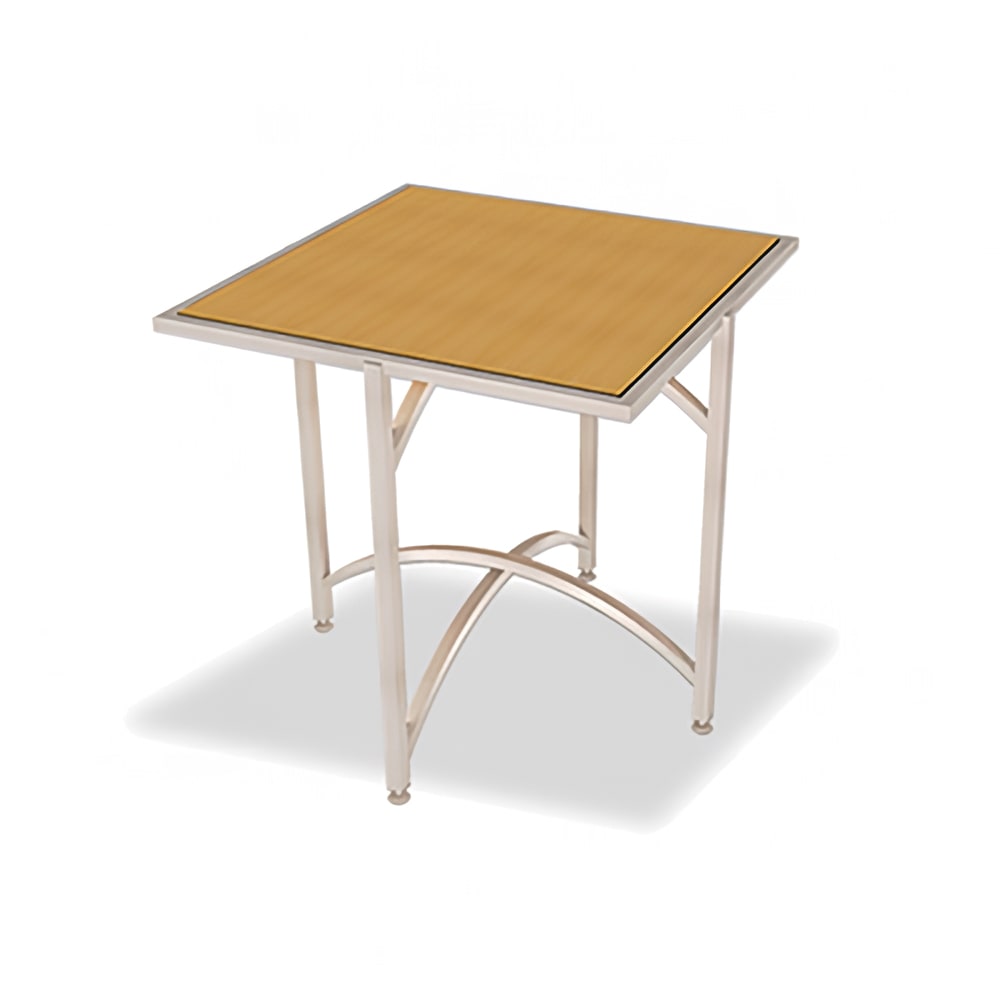 650-7035L24 36" Square Collapsible Table w/ Laminate Top & Brushed Steel Frame, 24"...