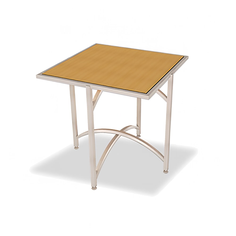 650-7035L30 36" Square Collapsible Table w/ Laminate Top & Brushed Steel Frame, 30"...