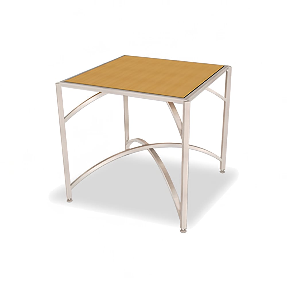 650-7037L24 36" Square Collapsible Table w/ Laminate Top & Brushed Steel Frame, 24"...