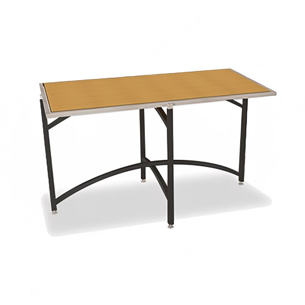 650-7040L36 Rectangular Collapsible Side Table w/ Laminate Top & Black Steel Frame, 36"H