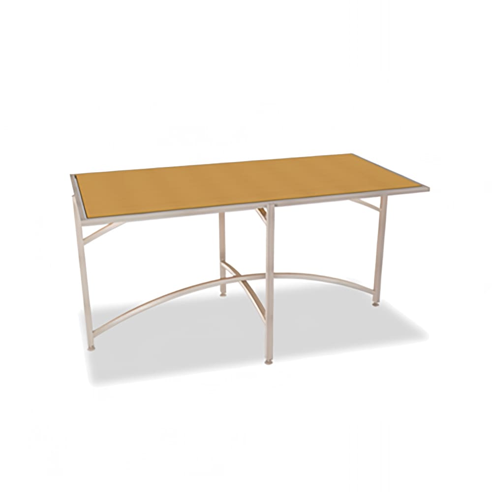 650-7043L48 Rectangular Collapsible Table w/ Laminate Top & Brushed Steel Frame, 48"H
