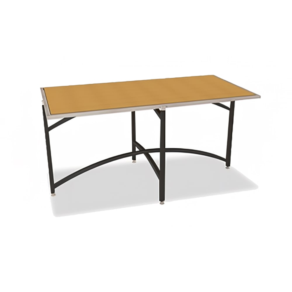 650-7044L24 Rectangular Collapsible Side Table w/ Laminate Top & Black Steel Frame, 24"H
