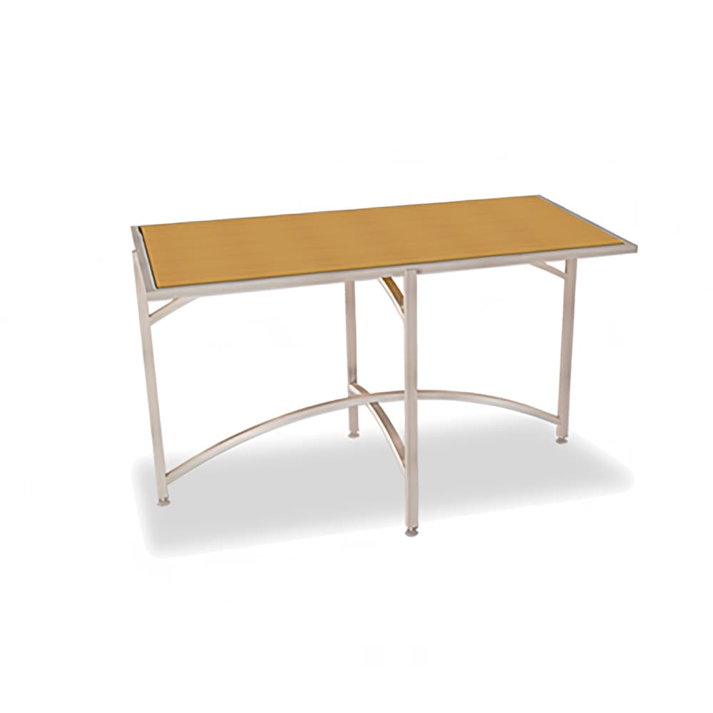650-7039L42 Rectangular Collapsible Table w/ Laminate Top & Brushed Steel Frame, 42"H