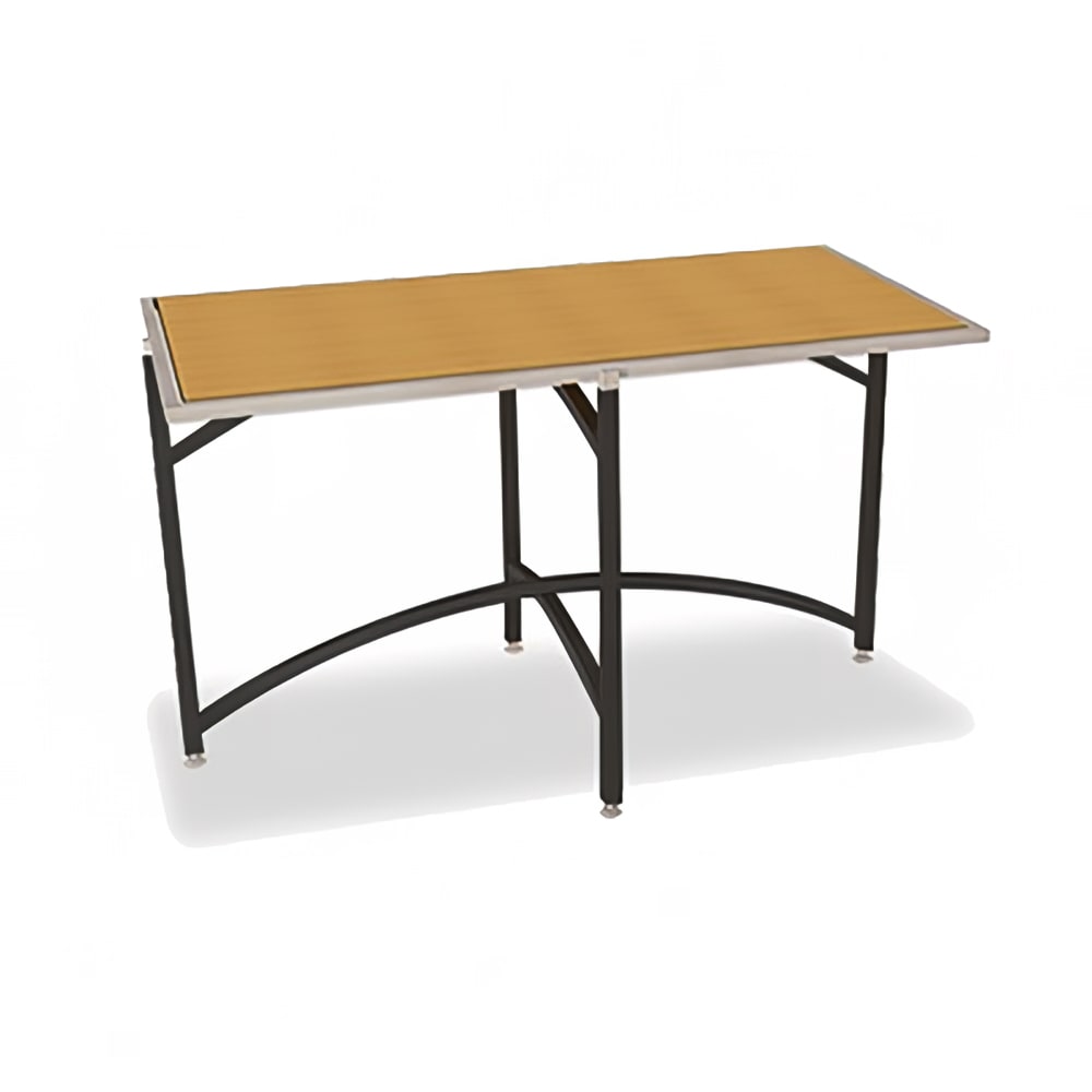 650-7040L42 Rectangular Collapsible Side Table w/ Laminate Top & Black Steel Frame, 42"H