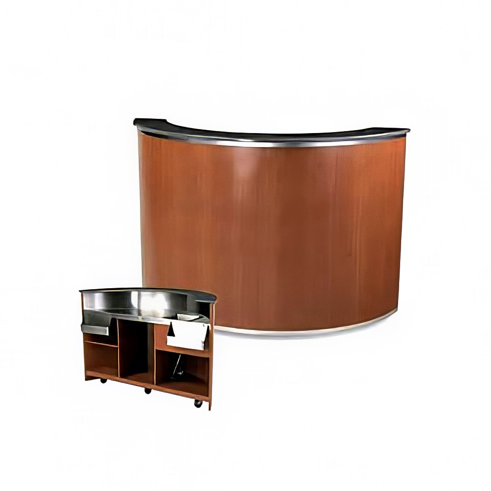 650-48736 Mobile Bar w/ Avonite Countertop - 74 1/2"L x 28 1/2"W x 48"H, Laminate...