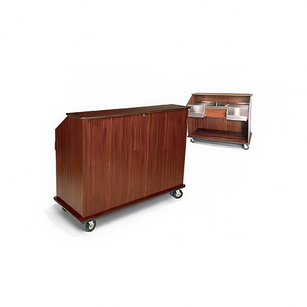 650-48475 Mobile Bar w/ (1) Sink & (2) Speed Rails - 62"L x 26"W x 48 1/2"H, L...
