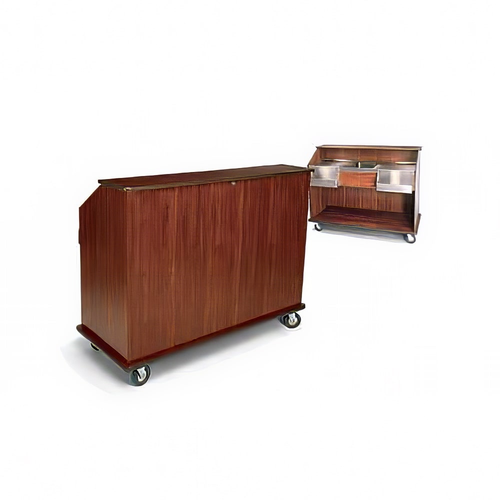 650-48478 Mobile Bar w/ (2) Sinks & (2) Speed Rails - 96"L x 26"W x 48 1/2"H,...