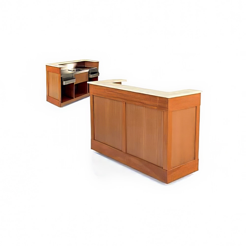 650-48795 Mobile Bar w/ (1) Sink, (2) Speed Rails, & (6) Glass Racks - 60"L x 28 1/2&quo...