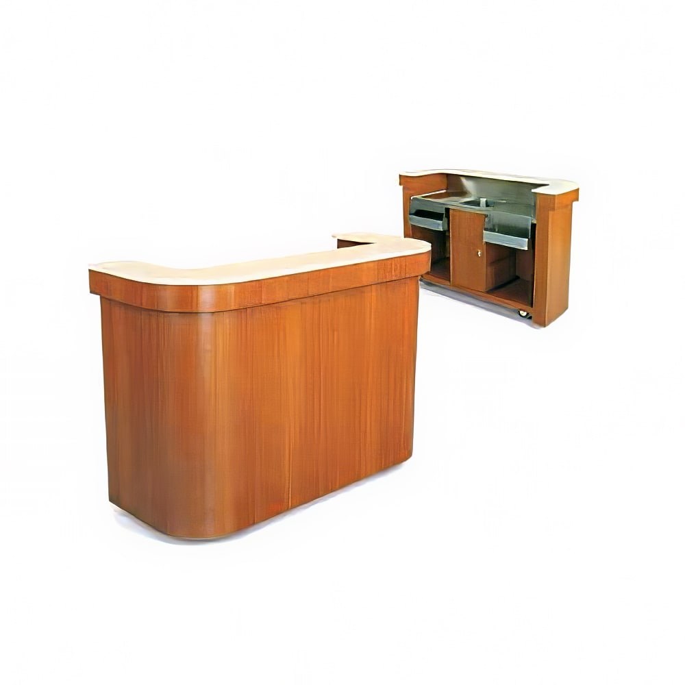 650-48765 Mobile Bar w/ (1) Sink & (2) Speed Rails - 60"L x 28"W x 48"H, Lamin...
