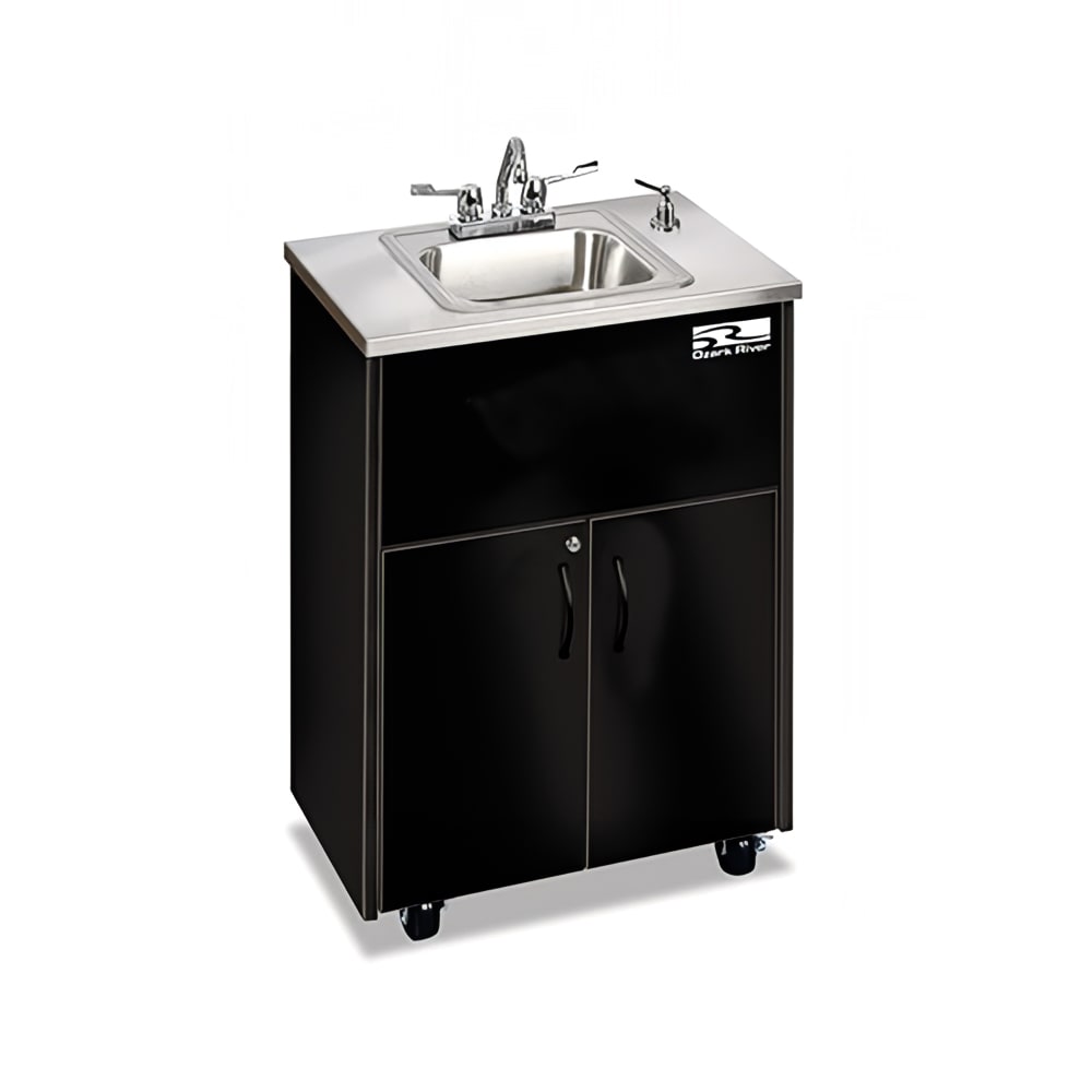 650-57462 43" Portable Hand Sink w/ (2) 6"D Bowls, Hot & Cold Water
