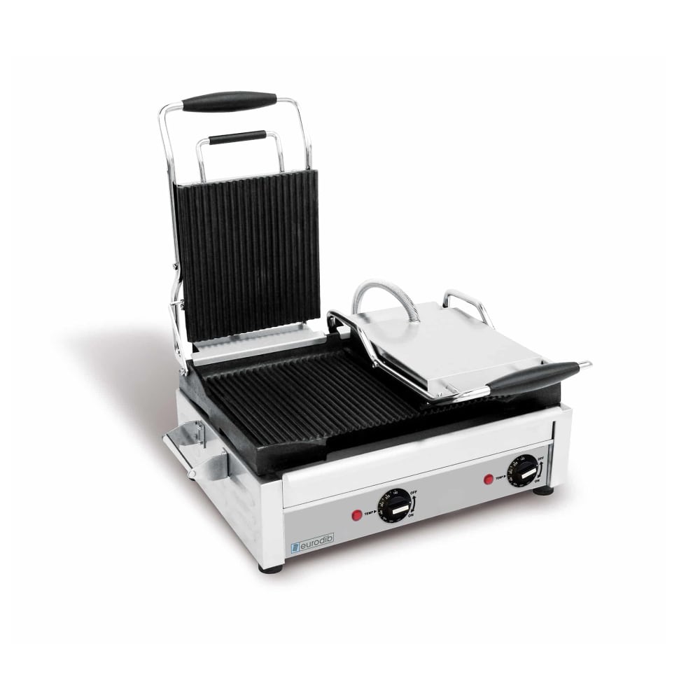 Eurodib SFE02365240 Double Commercial Panini Press w/ Cast Iron