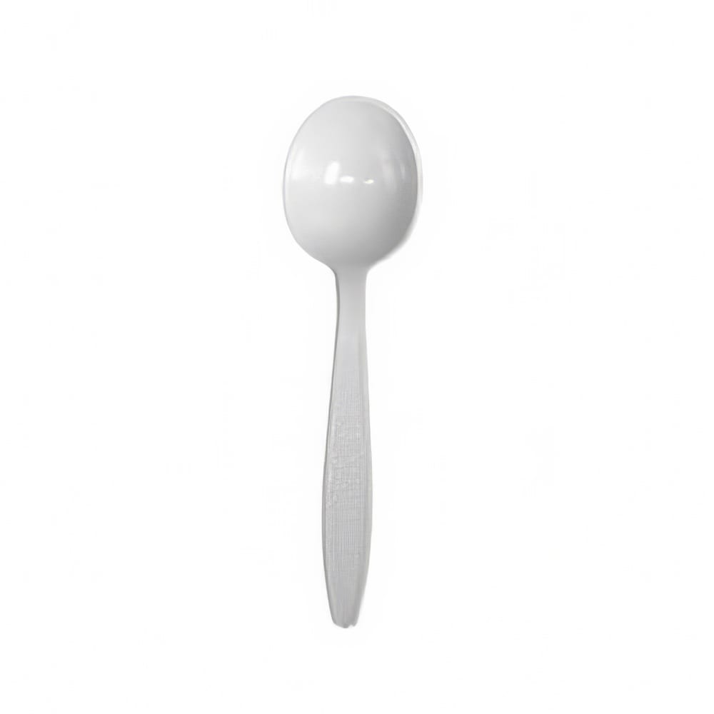 538-E175004 Medium Weight Disposable Soup Spoons - Plastic, White