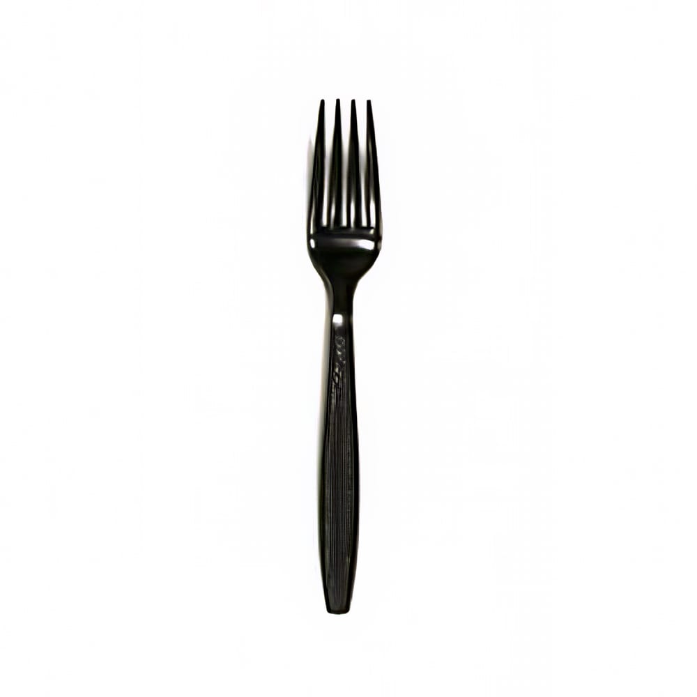 538-E179001 Heavy Weight Disposable Forks - Plastic, Black