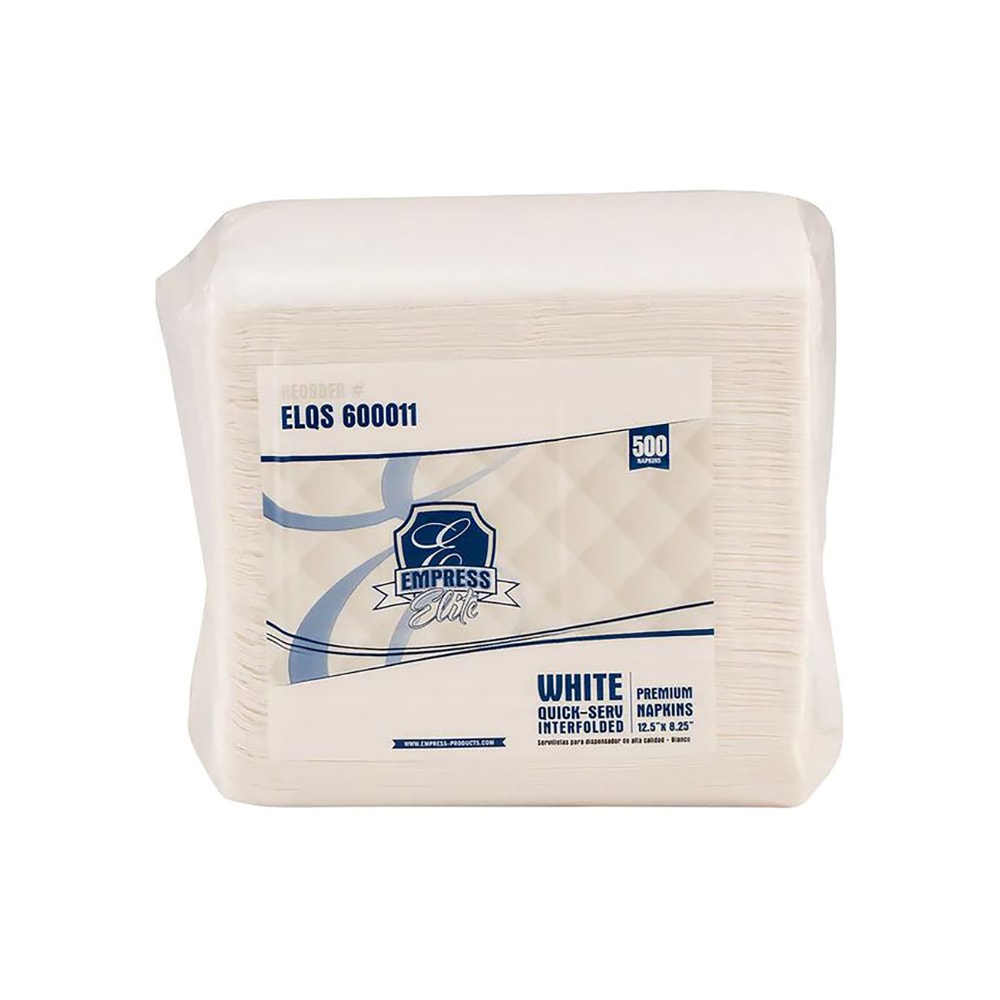 538-ELQS600011 1 ply Inter-folded Napkins - 12 1/2" x 8 1/2", White