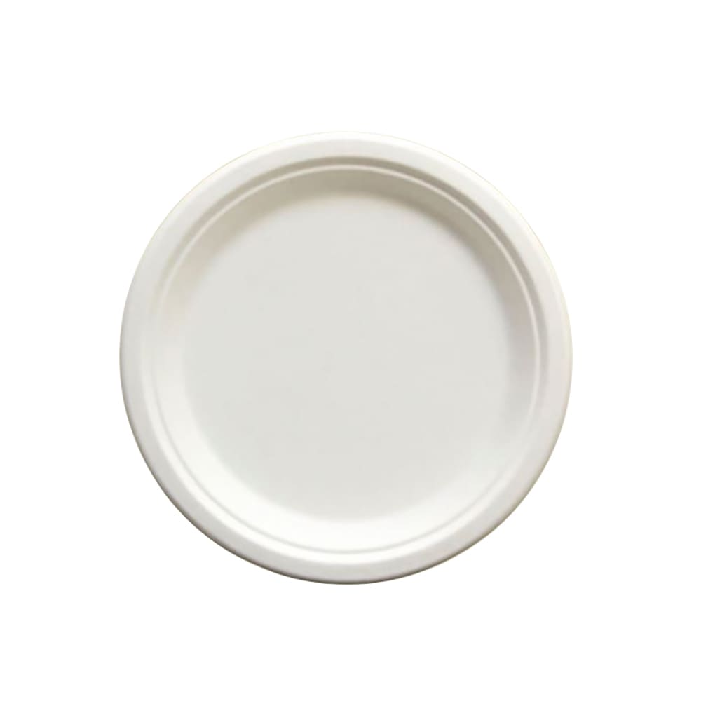 538-EPL09 9" Disposable Plate - Heavy Weight, Natural Bagasse