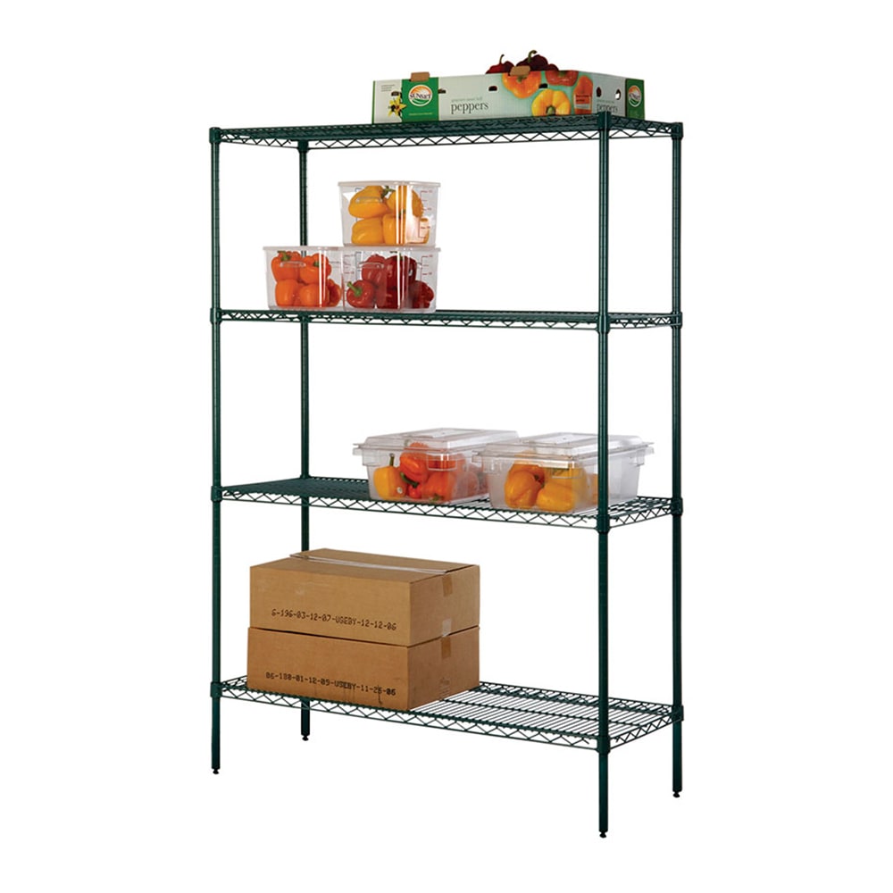 268-FK244874GN 48" NSF 4-Tier Epoxy Coated Wire Shelf Kit - 24"W, 74"H