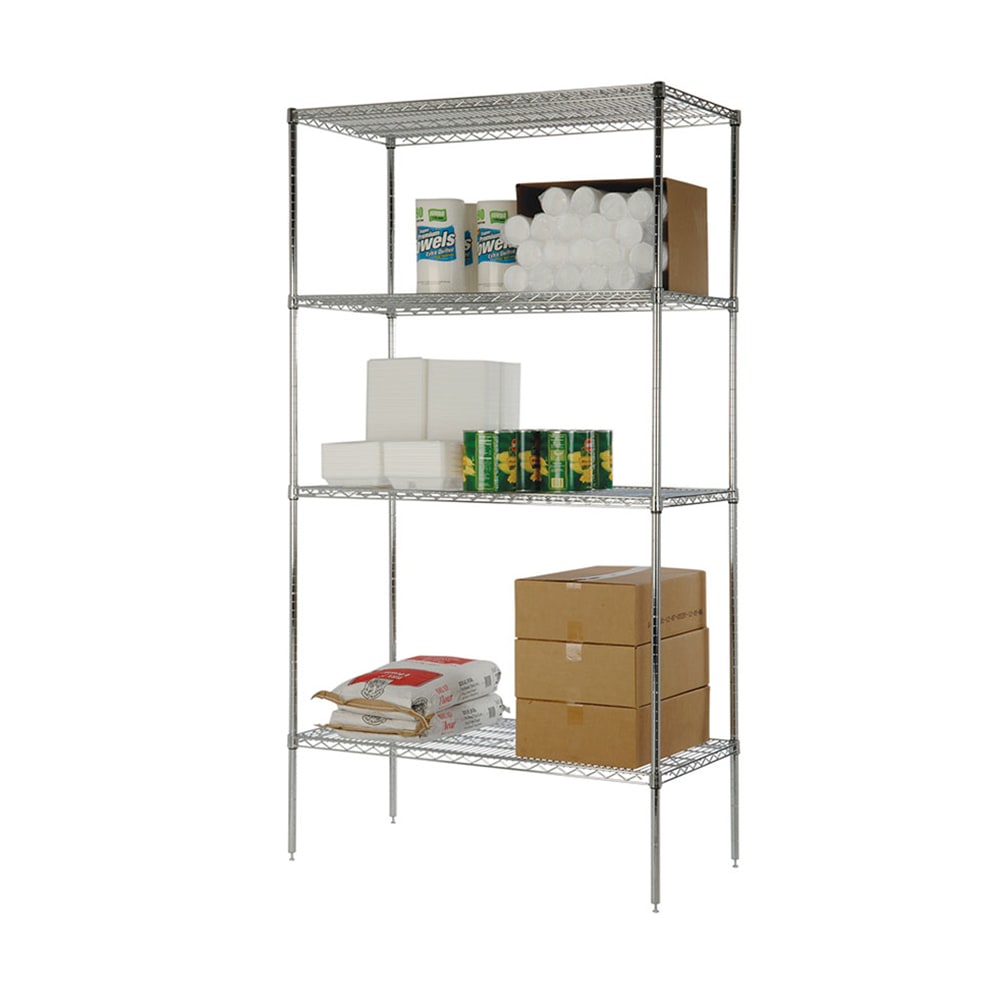 268-FK184874CH 48" NSF 4-Tier Chromate Wire Shelf Kit - 18"W, 74"H