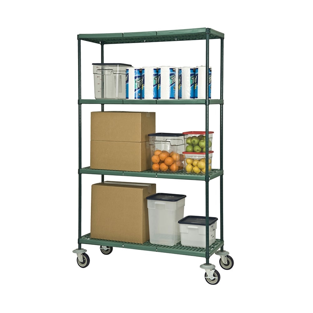 268-FMPS1836694 36" 4-Tier Epoxy Coated Wire Shelf Kit - Mobile, 18"W, 63"H