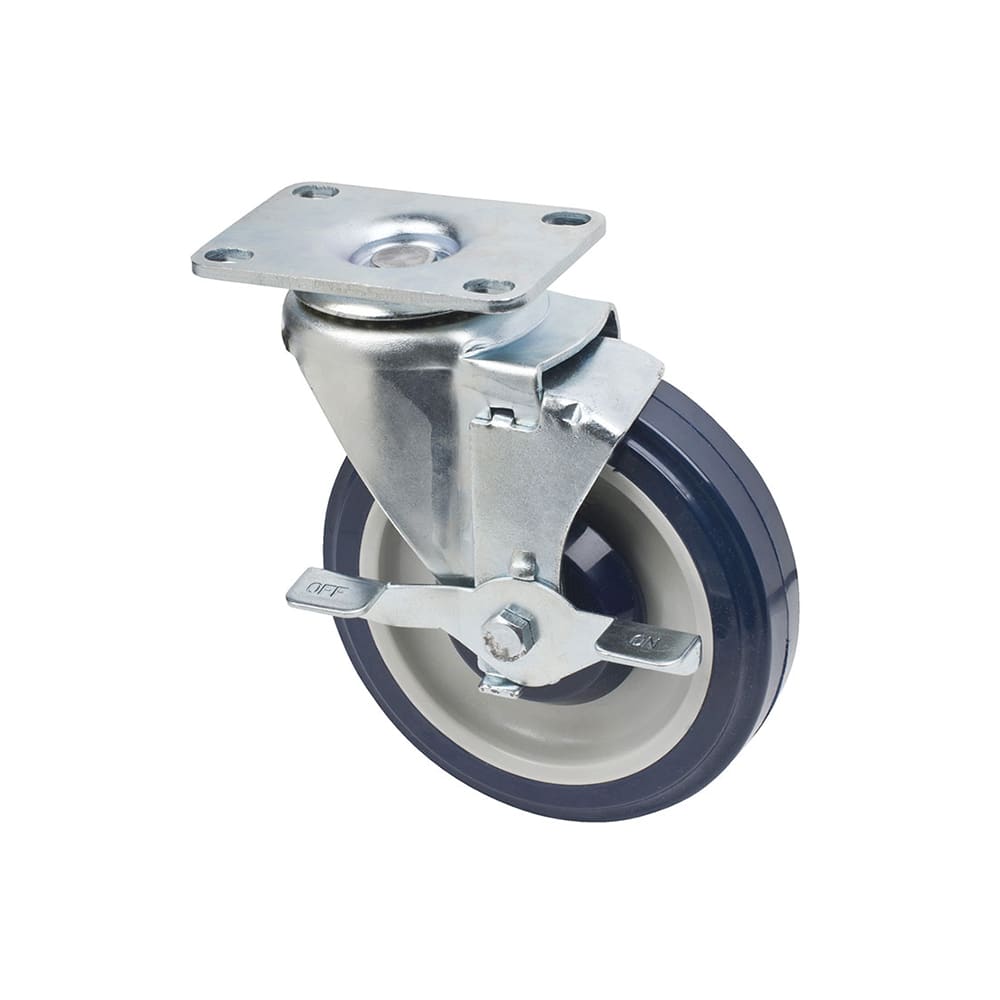 268-FPCST2X35 Universal Plate Caster w/ Brake, 250 lb Per Caster, 5" Diameter