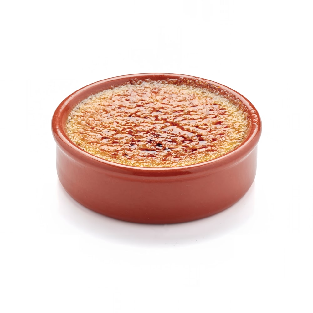 347-052280 5 1/2" Round Crème Brulee Dish - Glazed Earthenware